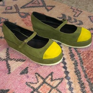 ASOS Mary Jane Velvet Platform Shoes